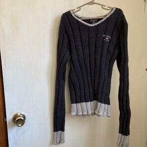 Polo Jeans Co. Ralph Lauren M heavy knit sweater vertical stripes pattern